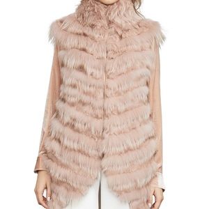 BCBG Silver Fox Furry Vest